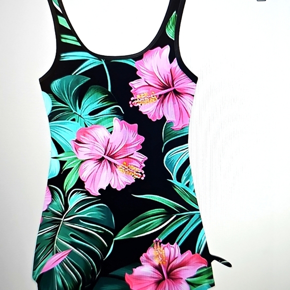 NWT Yraetenm SwimSuit Tankini & Boyshort Floral Blouson Tummy Control XL - Picture 5 of 7